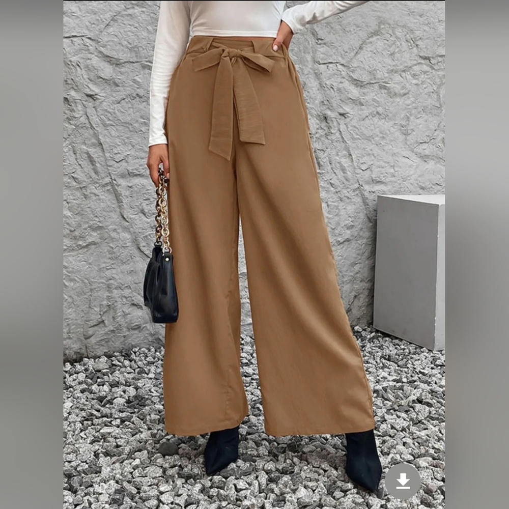 Women's Brown Wide-Leg Pants